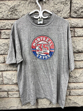 Vintage 2003 Montreal Expos 35th Anniversary T-Shirt Bulletin MLB XL Made Canada